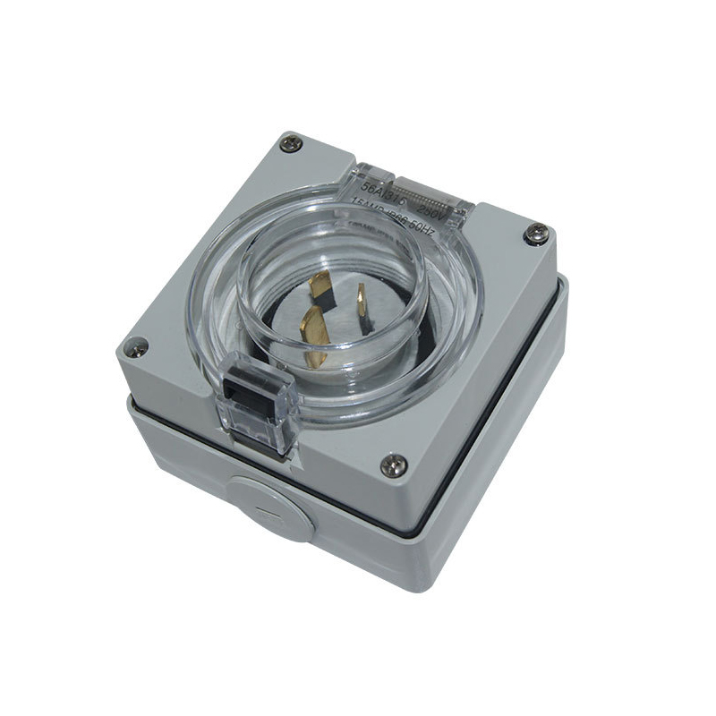 56AI appliance inlet industrial socket 3 flat pins IP66 electrical Waterproof plug single phase 250V