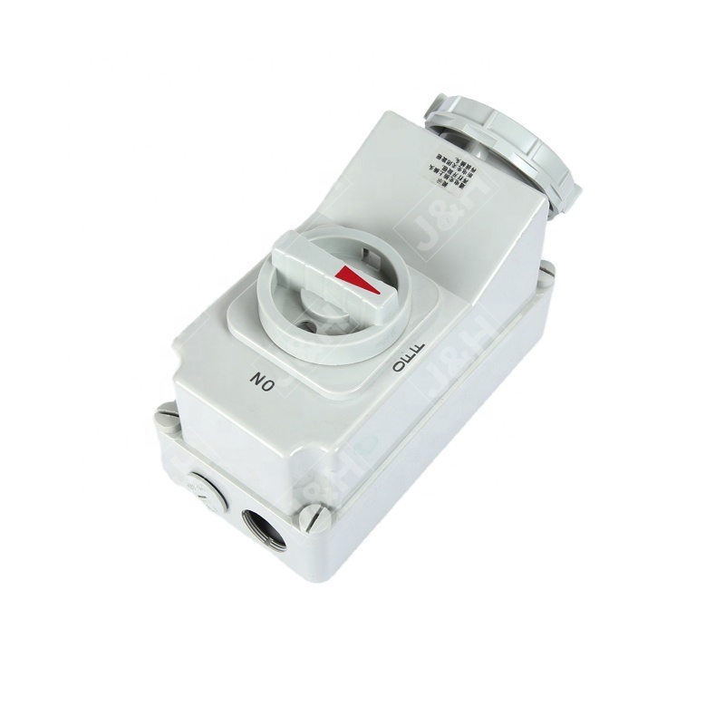 Jiahui IP67 IEC European industry socket with switches and mechanical interlock waterproof socket